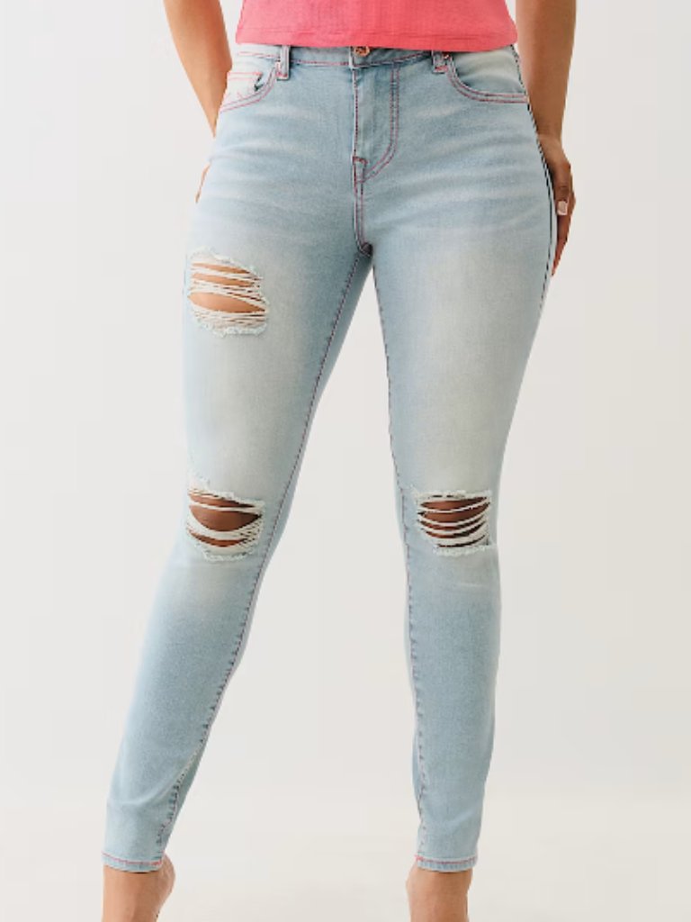 Jennie Distressed Mid-Rise Skinny Jean